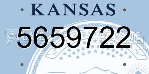 5659722 Kansas License Plate