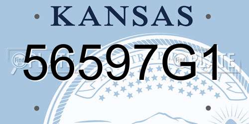 56597G1 Kansas License Plate