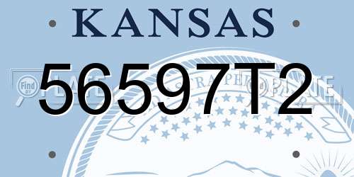56597T2 Kansas License Plate