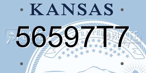 56597T7 Kansas License Plate