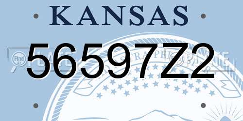 56597Z2 Kansas License Plate
