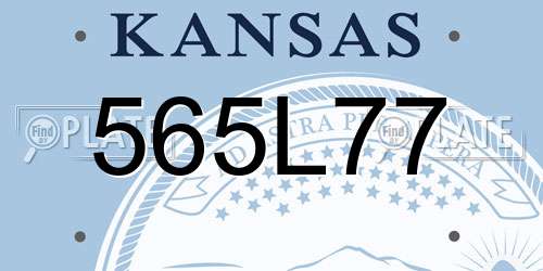 565L77 Kansas License Plate