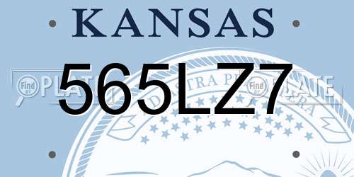 565LZ7 Kansas License Plate