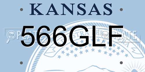566GLF Kansas License Plate