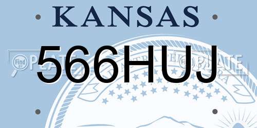 566HUJ Kansas License Plate