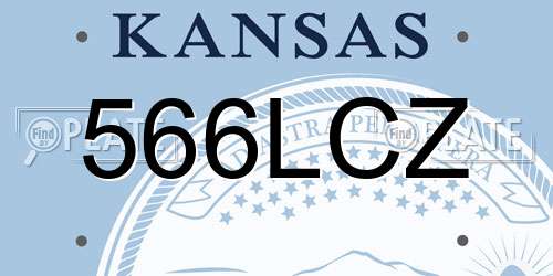 566LCZ Kansas License Plate
