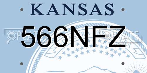 566NFZ Kansas License Plate