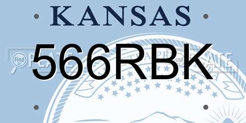 566RBK Kansas License Plate