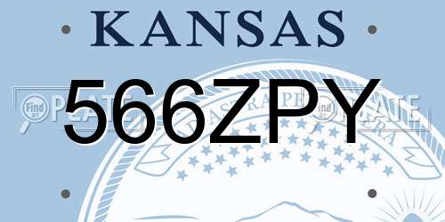 566ZPY Kansas License Plate