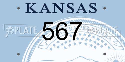 567 Kansas License Plate