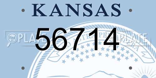 56714 Kansas License Plate