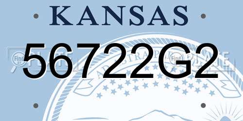 56722G2 Kansas License Plate