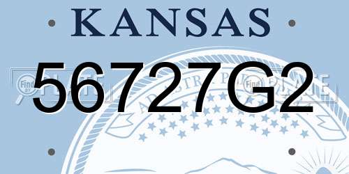 56727G2 Kansas License Plate
