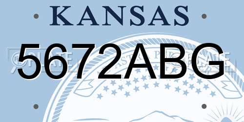 5672ABG Kansas License Plate