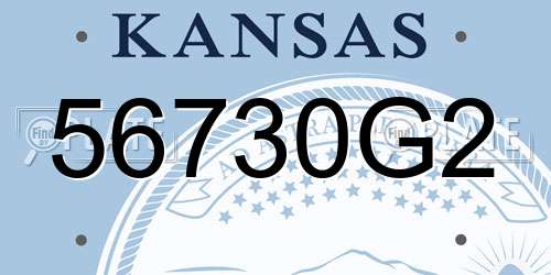 56730G2 Kansas License Plate