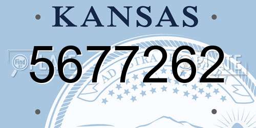 5677262 Kansas License Plate