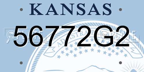 56772G2 Kansas License Plate
