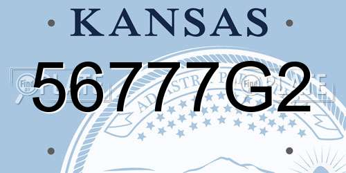 56777G2 Kansas License Plate