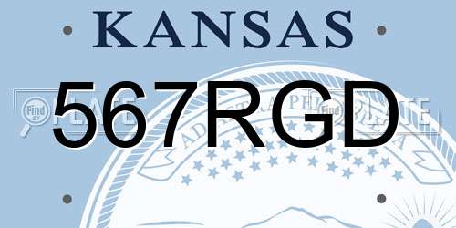 567RGD Kansas License Plate