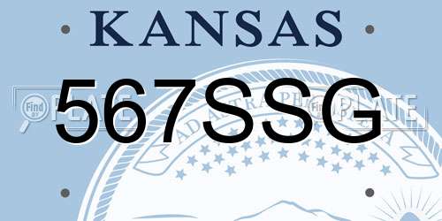 567SSG Kansas License Plate