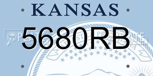 5680RB Kansas License Plate