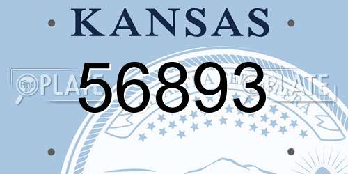 56893 Kansas License Plate
