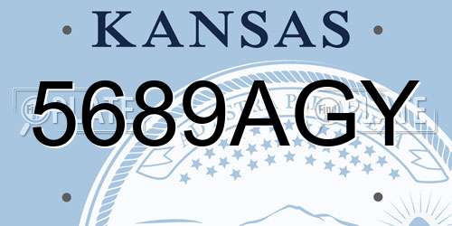 5689AGY Kansas License Plate