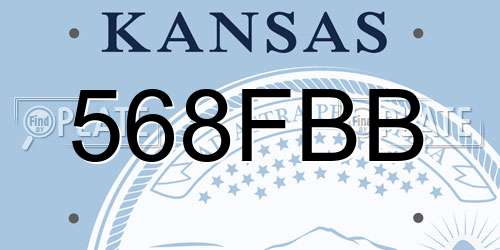568FBB Kansas License Plate