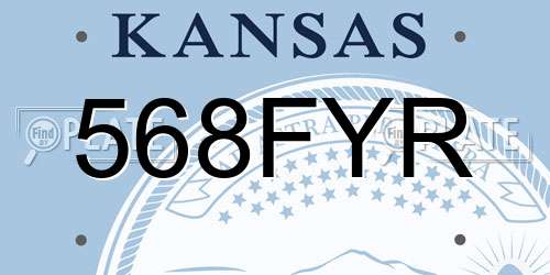 568FYR Kansas License Plate