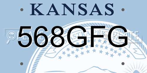 568GFG Kansas License Plate