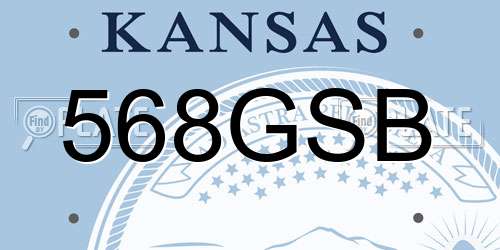 568GSB Kansas License Plate