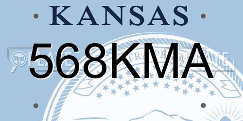 568KMA Kansas License Plate