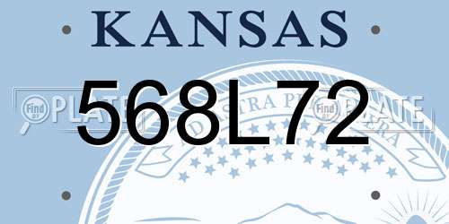 568L72 Kansas License Plate