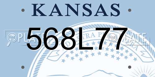 568L77 Kansas License Plate