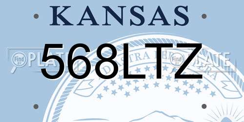 568LTZ Kansas License Plate