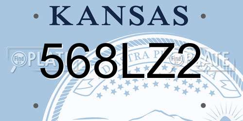 568LZ2 Kansas License Plate