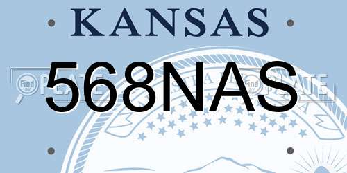 568NAS Kansas License Plate