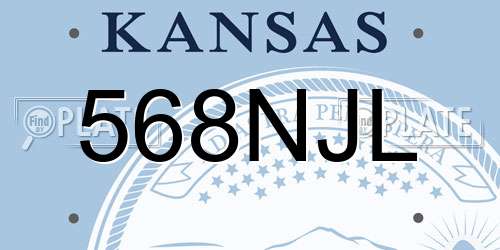568NJL Kansas License Plate