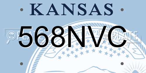 568NVC Kansas License Plate