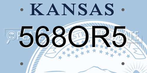 568OR5 Kansas License Plate