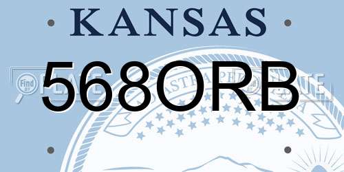 568ORB Kansas License Plate