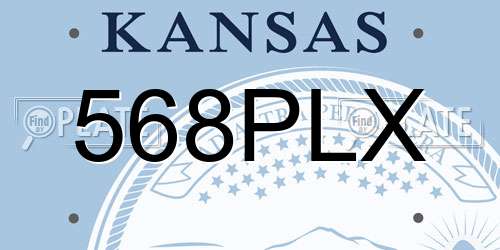 568PLX Kansas License Plate