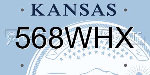 568WHX Kansas License Plate