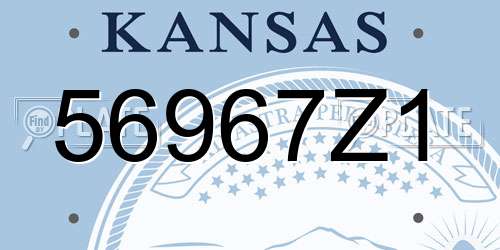 56967Z1 Kansas License Plate