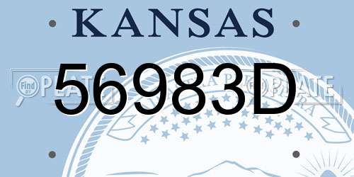 56983D Kansas License Plate