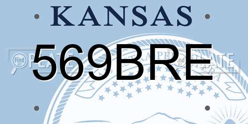 569BRE Kansas License Plate
