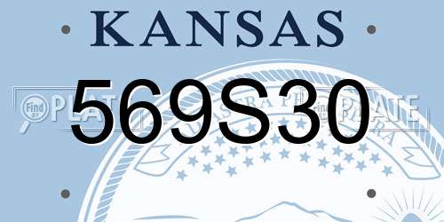 569S30 Kansas License Plate