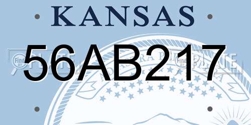 56AB217 Kansas License Plate