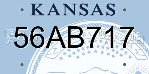 56AB717 Kansas License Plate
