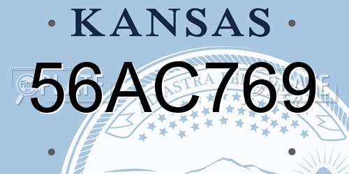 56AC769 Kansas License Plate
